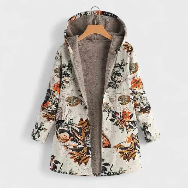 Dames vintage jas met capuchon en voering
