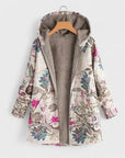 Dames vintage jas met capuchon en voering