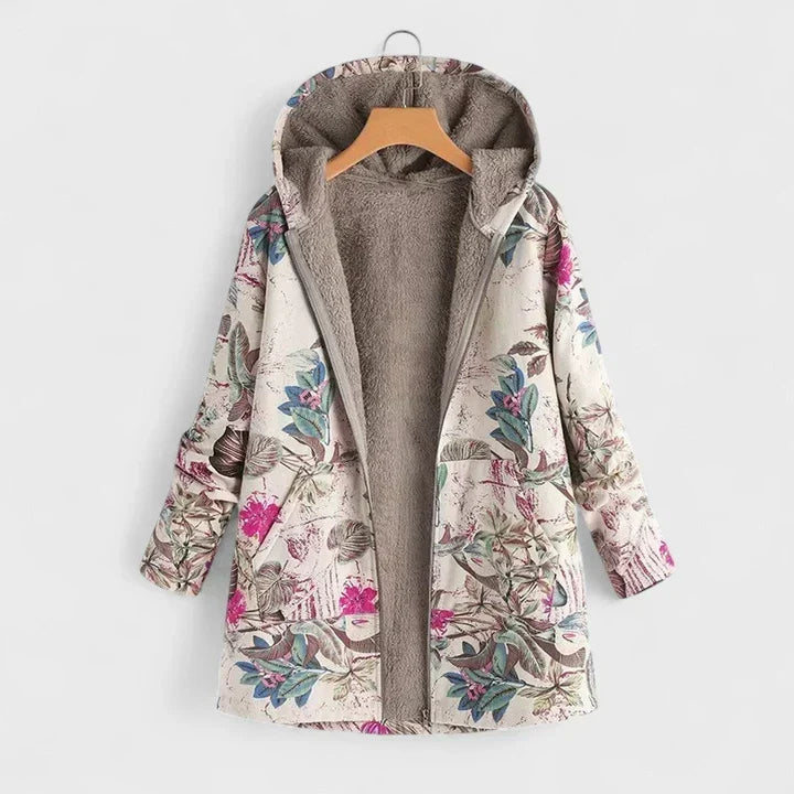 Dames vintage jas met capuchon en voering