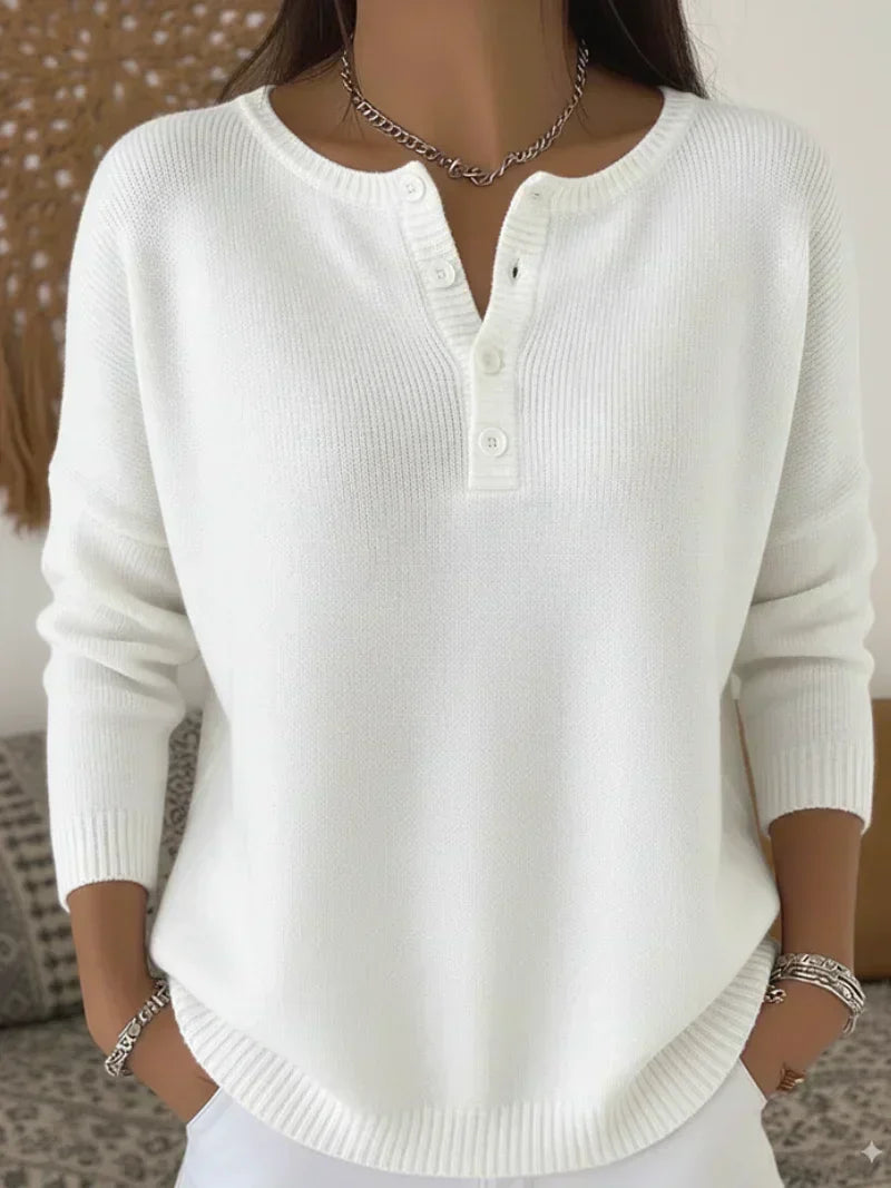 Helena | Trui en Brei met Henley Knopen