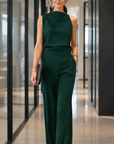 Mare | Mouwloze Jumpsuit Met Wijde Pijpen
