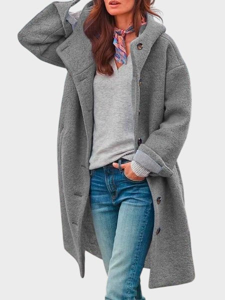Alena™ ｜Jas met knopen en capuchon