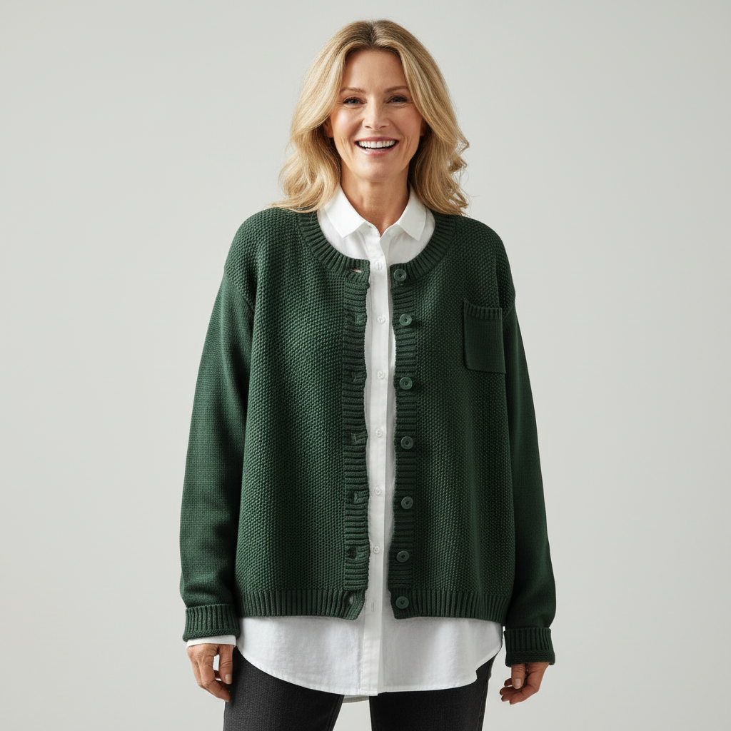 Martine | Zachte Gebreide Cardigan met Borstzak