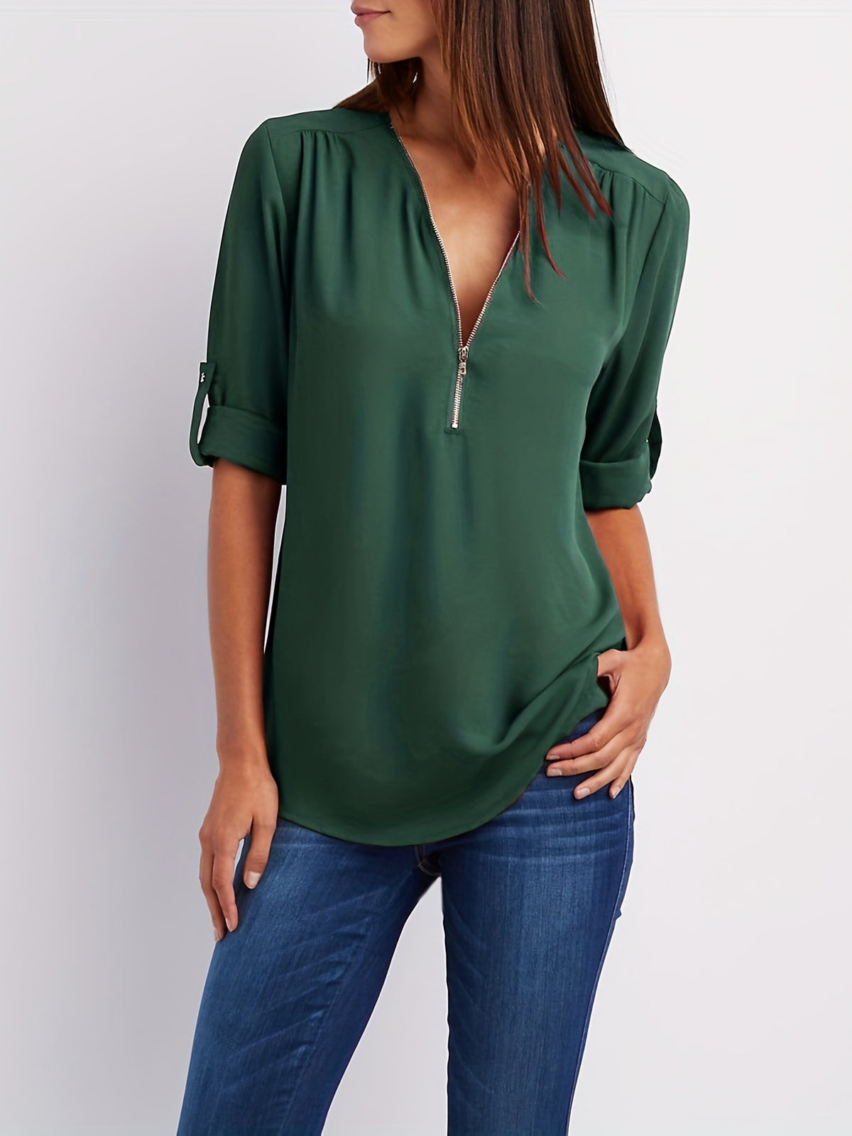 Silja | Blouse met Ritssluiting