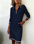 Helene | Casual lange mouwen jurk met ritssluiting