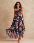Celeste | Een-Schouder Bloemen Maxi