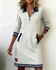 Helene | Casual lange mouwen jurk met ritssluiting