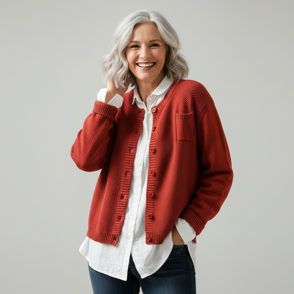 Martine | Zachte Gebreide Cardigan met Borstzak