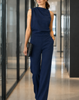 Mare | Mouwloze Jumpsuit Met Wijde Pijpen