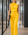 Mare | Mouwloze Jumpsuit Met Wijde Pijpen