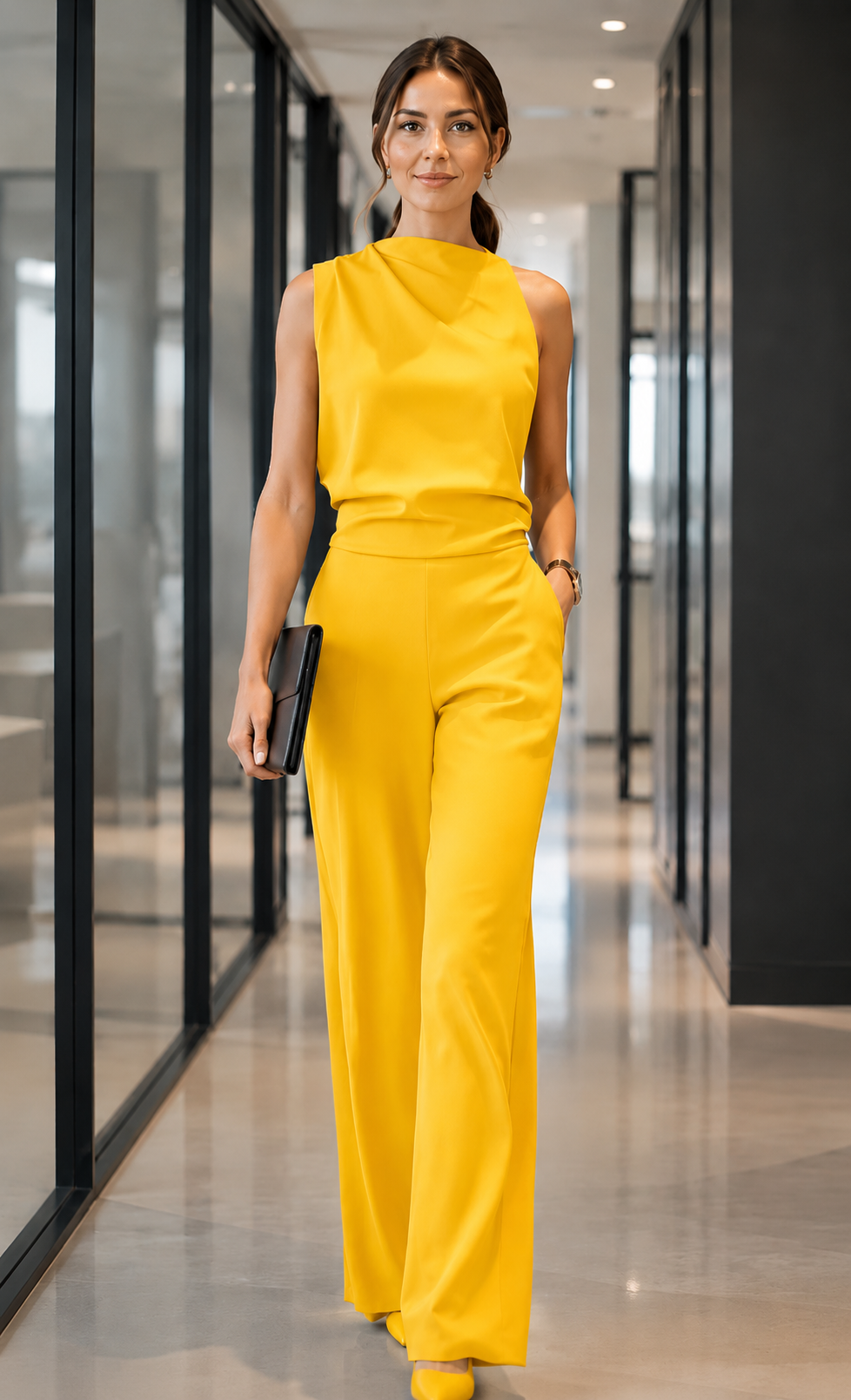 Mare | Mouwloze Jumpsuit Met Wijde Pijpen