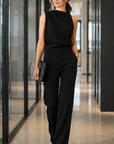 Mare | Mouwloze Jumpsuit Met Wijde Pijpen
