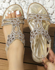 Melánia – kristalversierde glanzende orthopedische sandalen