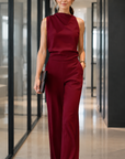 Mare | Mouwloze Jumpsuit Met Wijde Pijpen