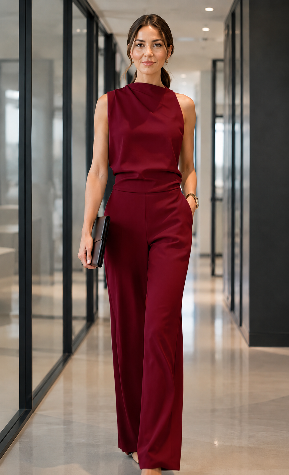 Mare | Mouwloze Jumpsuit Met Wijde Pijpen