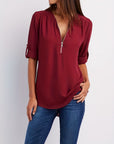 Silja | Blouse met Ritssluiting