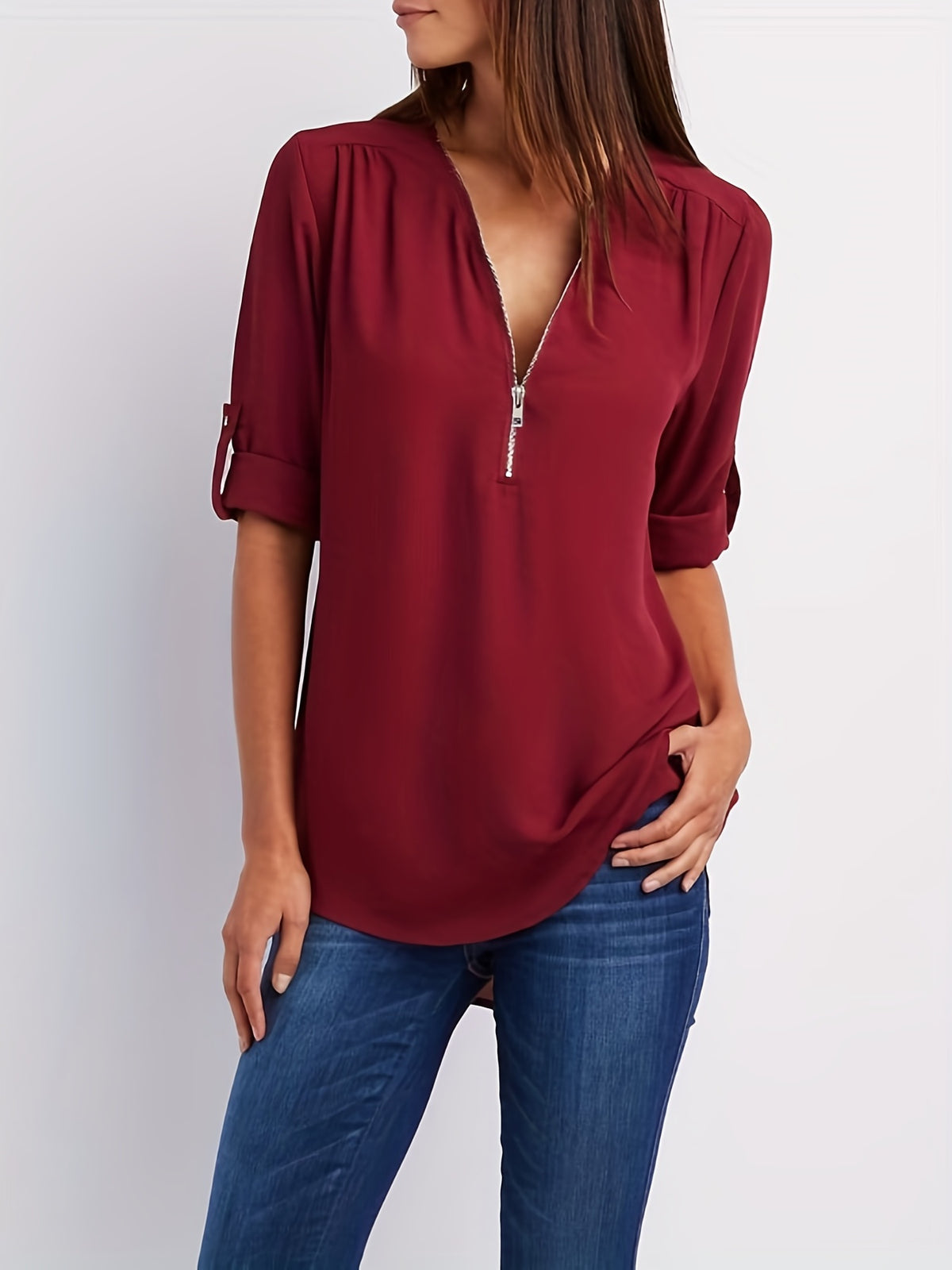 Silja | Blouse met Ritssluiting