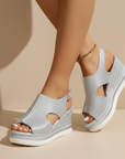 Margit – ontspannen metallic hak sandaal
