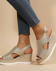 Margit – ontspannen metallic hak sandaal