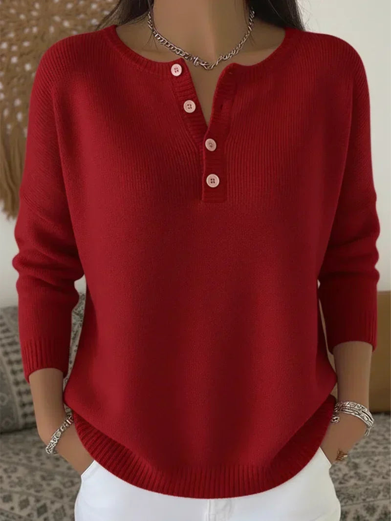 Helena | Trui en Brei met Henley Knopen