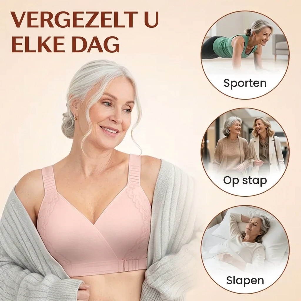 Adelheid | Comfort BH met Voorsluiting zonder Beugel - 1+1 Gratis!