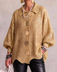 Elisa | Oversized Coltrui Met Grote Metalen Knopen