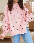 Kea | Relaxed Sweatshirt met Polka Dot Print