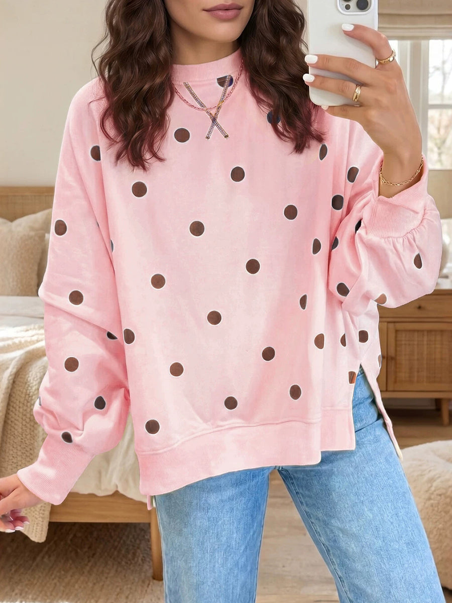 Kea | Relaxed Sweatshirt met Polka Dot Print