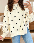 Kea | Relaxed Sweatshirt met Polka Dot Print