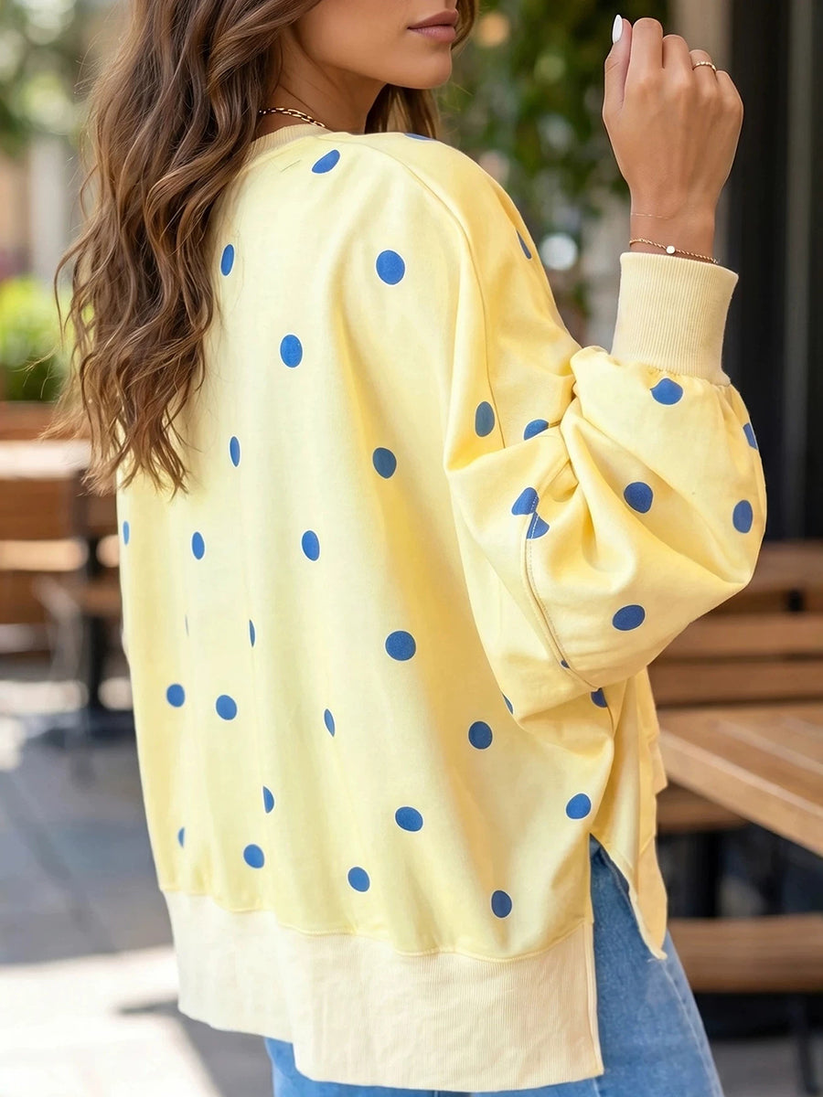 Kea | Relaxed Sweatshirt met Polka Dot Print