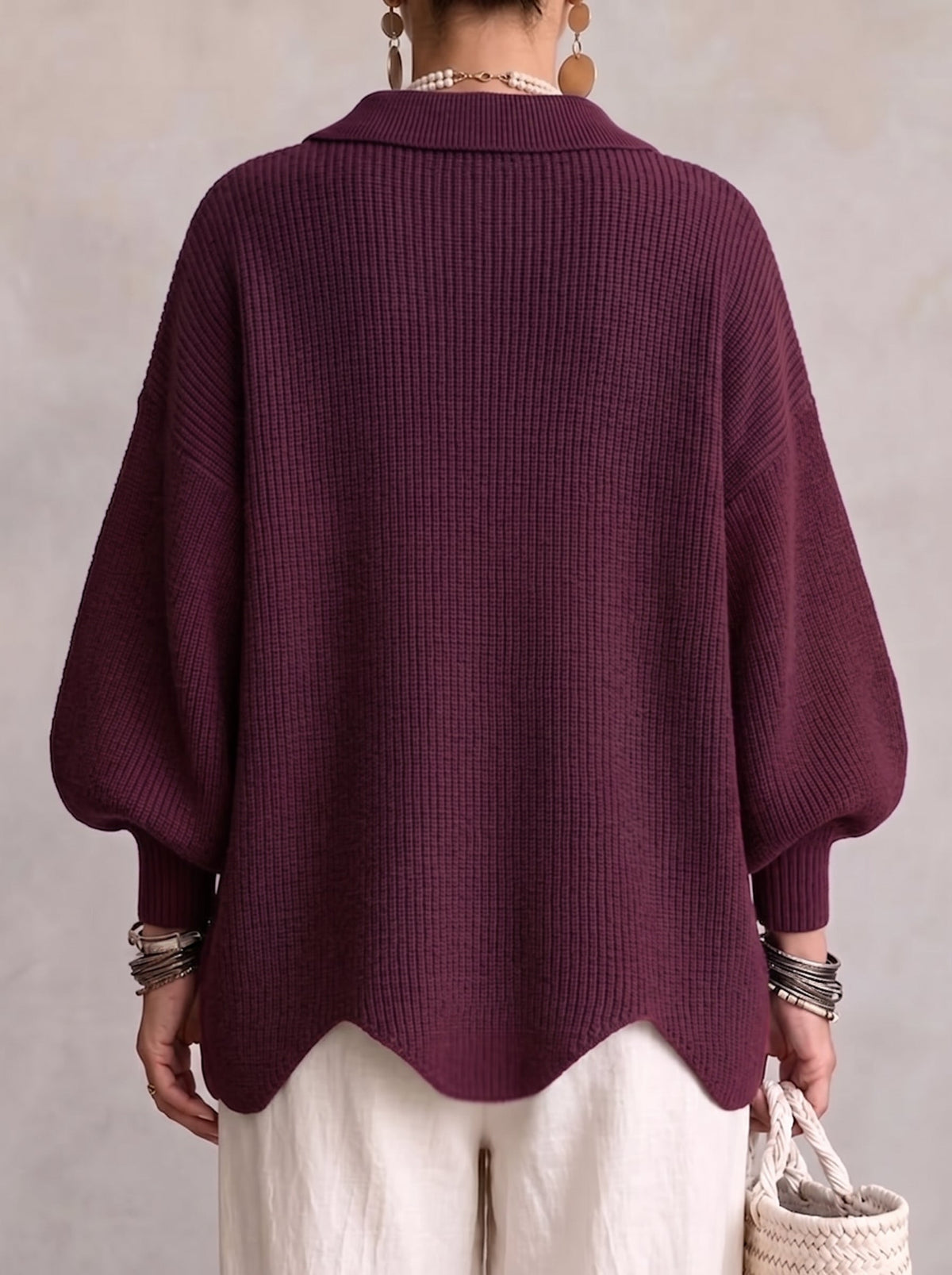Elisa | Oversized Coltrui Met Grote Metalen Knopen