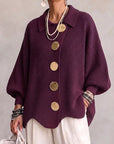 Elisa | Oversized Coltrui Met Grote Metalen Knopen