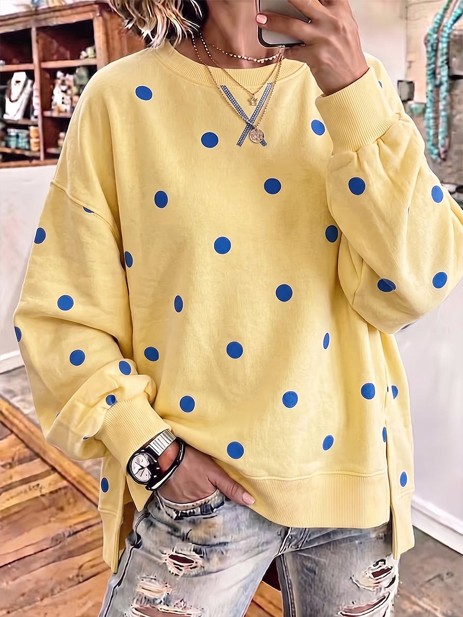 Kea | Relaxed Sweatshirt met Polka Dot Print