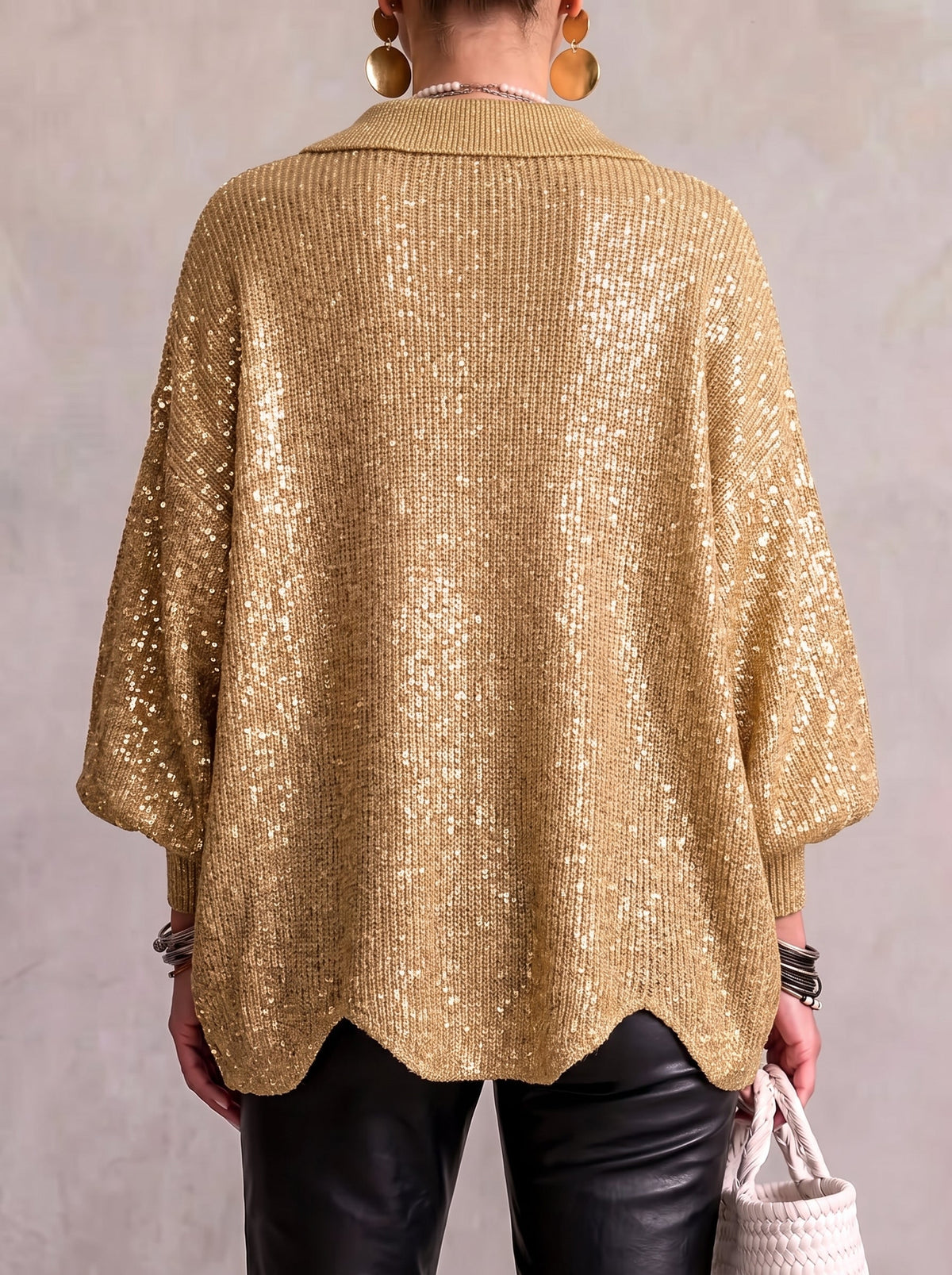 Elisa | Oversized Coltrui Met Grote Metalen Knopen