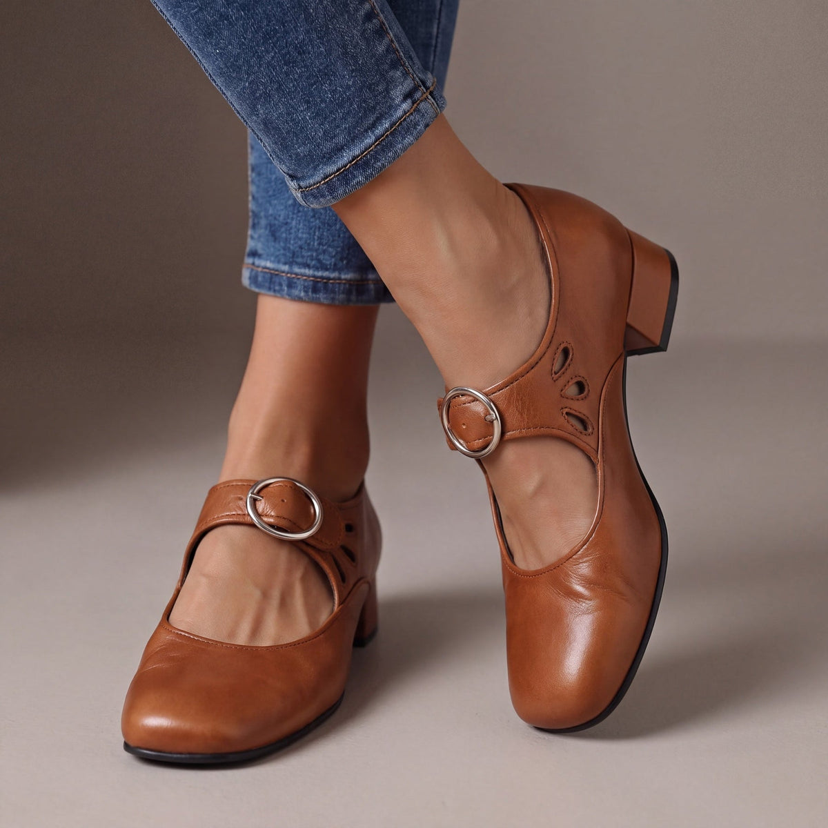 Geertruida - Comfortabele Leren Schoenen met gesp