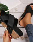 Olga – boheemse sleehak sandalen met kruisbanden