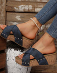 Olga – boheemse sleehak sandalen met kruisbanden
