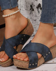 Olga – boheemse sleehak sandalen met kruisbanden