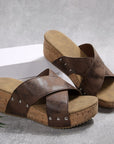 Olga – boheemse sleehak sandalen met kruisbanden