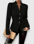 Loretta | Textured Button-Front Cardigan