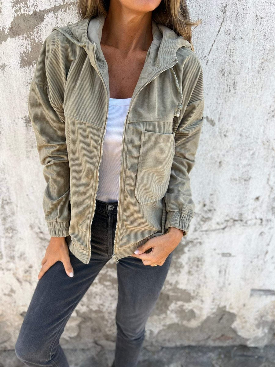 Lauren | Geribbelde Zip-Up Hoodie Jas