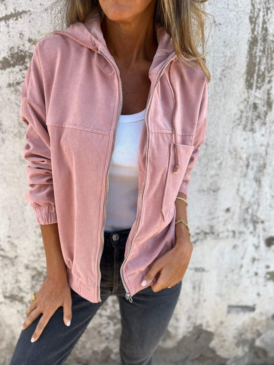 Lauren | Geribbelde Zip-Up Hoodie Jas