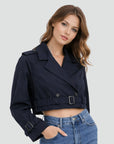 Bridget | Cropped Belted Trench Jacket