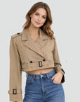 Bridget | Cropped Belted Trench Jacket