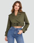 Bridget | Cropped Belted Trench Jacket