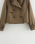 Paulina | Cropped Dubbelzijdige Trenchcoat