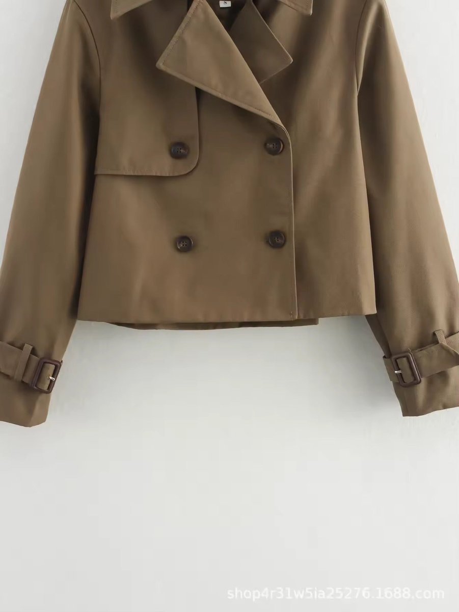 Paulina | Cropped Dubbelzijdige Trenchcoat