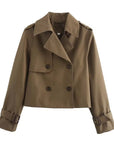 Paulina | Cropped Dubbelzijdige Trenchcoat