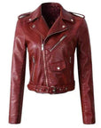Juliet | Cropped Belted Biker Jacket