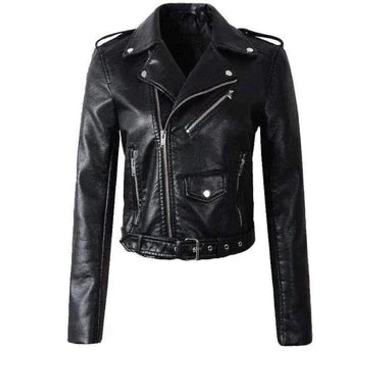 Rachel | Cropped Geknoopte Moto Jacket